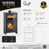 QS50 Wood Stove with Stainless Steel Oven & Double Combustion – 14 kW