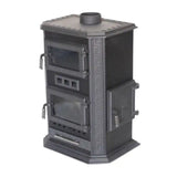 '-  Fireplace Wood Stove – Cast Iron Model with Oven & Fan -  Abouche3le