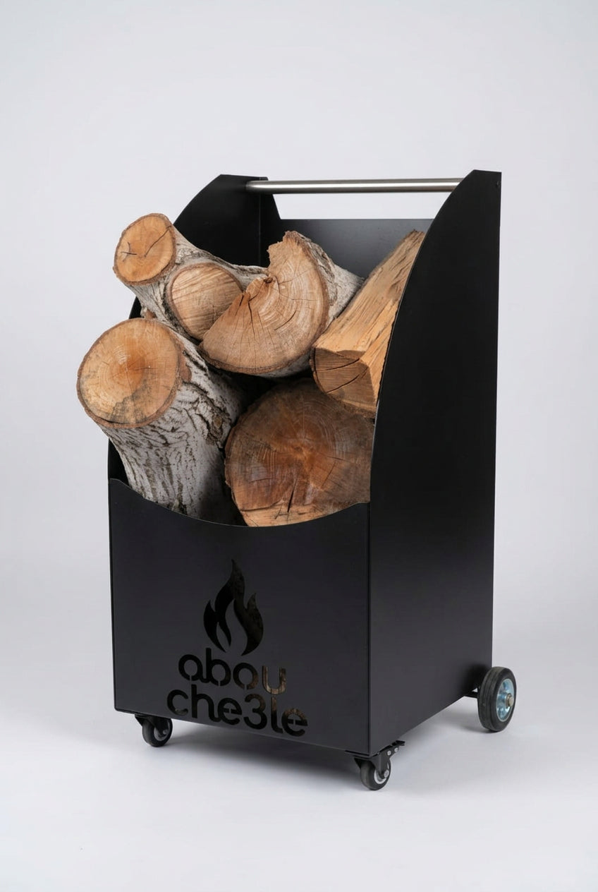 Heavy-Duty Rolling Wood Cart & Log Storage Box | Abou Che3le Lebanon